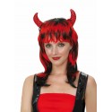 Röd/svart djävulsperuk
