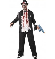Zombie gangster maskeraddräkt