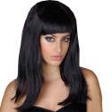 Svart peruk med lugg