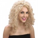 Blond lockig peruk
